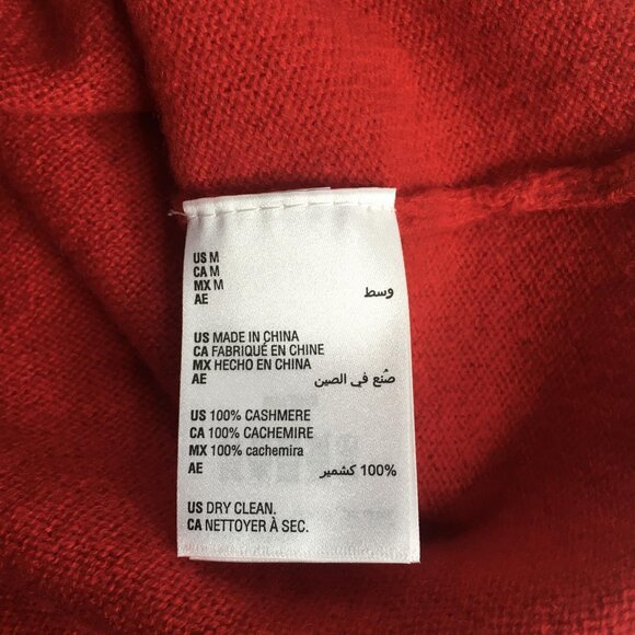 Cashmere  Sweater Womens Medium Red Turtleneck Gold Sequin Stars Celestial - Picture 7 of 16